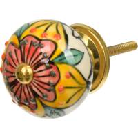 Керамическая ручка для мебели Blumen Haus Марокканский узор ручная роспись, цвет разноцветный 66127