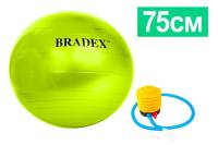 Мяч для фитнеса BRADEX ФИТБОЛ-75 SF 0721, с насосом, салатовый