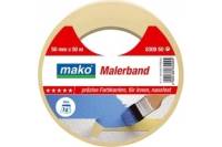 Малярная лента для контурного оклеивания поверхности внутри помещения MAKO клей каучуковый, до 80˚С 830950