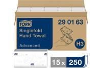 Бумажные полотенца TORK Advanced 250 шт, 2-слойные, белые, 25х23, ZZ 290163 125883