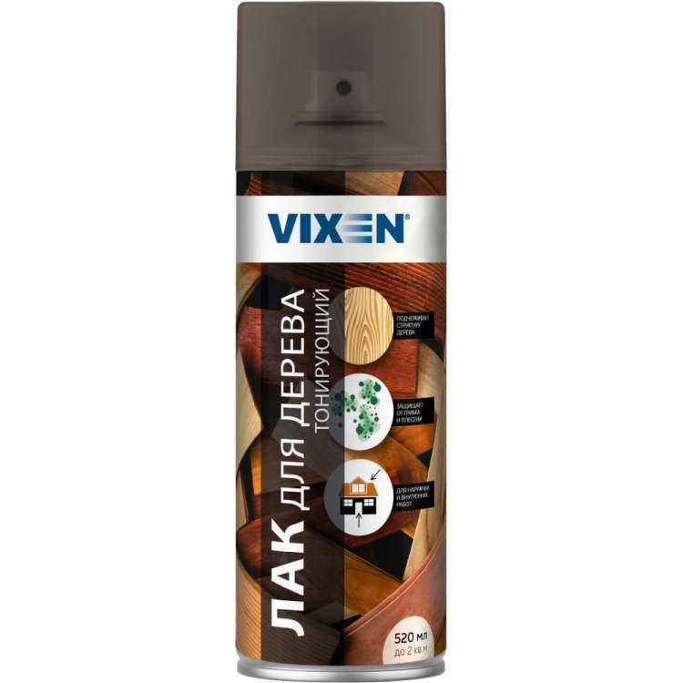 Тонирующий лак для дерева Vixen (орех; аэрозоль; 520 мл) VX91075