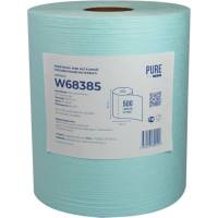 Нетканый протирочный материал Puretech W68 68 гр/м2, 1 слой, голубой, 38x30 см, 500 л/рулон W68385