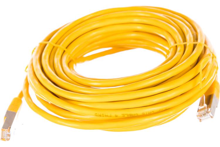 Патч-корд Cablexpert FTP PP6-10M/Y-O кат.6, 10м, литой, многожильный жёлтый PP6-10M/Y-O