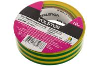 Изолента Volsten V02-7M-13х15-10 0,13х15 мм, желто-зеленая, 10 метров 10287