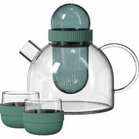 Заварочный чайник и две чашки KissKissFish BoogieWoogie Teapot with cups зеленый TEAP08-U