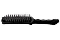 Стальная корщетка, черная пластиковая ручка, 275 мм, 4-х рядная КУРС 38442