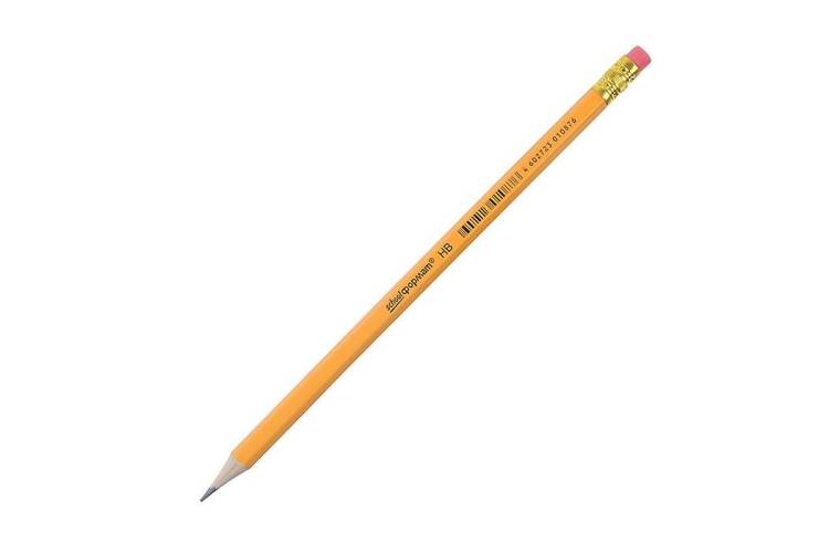 Чернографитный карандаш Schoolformat CLASSIC НВ с ластиком заточенный шестигранный КЧ11-HB