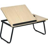 Складной стол BRADEX с подъёмной крышкой и подстаканником вита, 55x32x25 см, мдф, металл, светлое дерево, черный TD 0784
