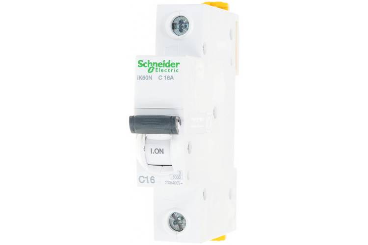 Автоматический модульный выключатель Schneider Electric 1п C 16А iK60 Acti9 6кА SchE A9K24116