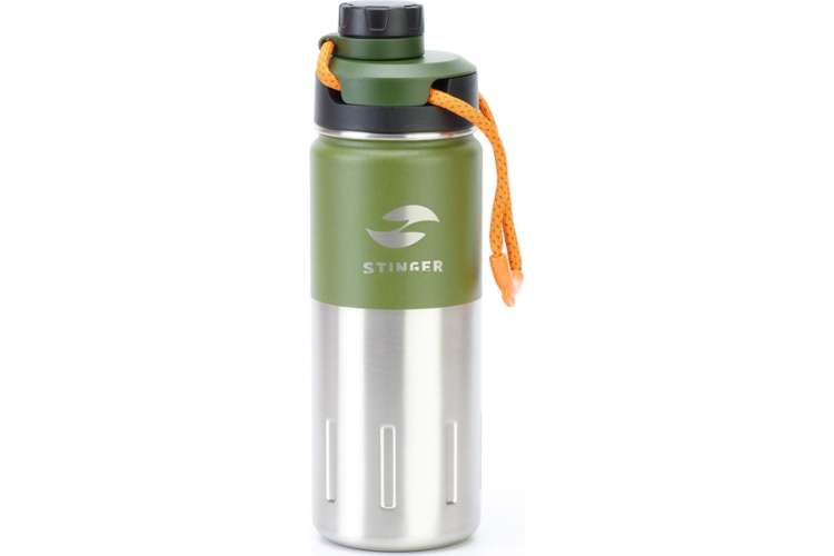 Термобутылка Stinger 0.5 литра, серебристо-зеленая HD-500-46MG