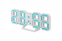 LED часы-будильник Perfeo LUMINOUS 2 белый корпус, синяя подсветка 30014752