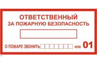 Наклейка-информационный знак REXANT Ответственный за пожарную безопасность, 100х200мм 56-0012