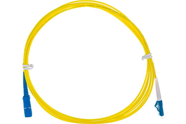 Переходной волоконно-оптический шнур NIKOMAX желтый, 3м NMF-PC1S2C2-SCU-LCU-003