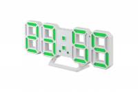 LED часы-будильник Perfeo LUMINOUS 2 белый корпус, зелёная подсветка 30014750