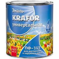Универсальная эмаль Krafor ПФ-115 желтая 0.8 кг 6 206140