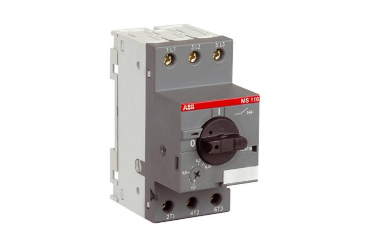 Автоматический выключатель с регулированием тепловой защитой ABB MS116-20 10кА, 16A-20А 1SAM250000R1013