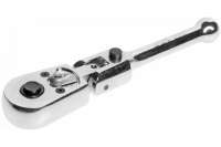 Шарнирный укороченный ключ-трещотка с фиксацией 1/4", 124мм JTC-3012