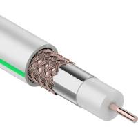 Коаксиальный кабель REXANT SAT 703B, 75 Ом, Cu/Al/Cu, 75%, бухта 10 м, белый 01-2431-10