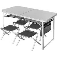 Складной стол + 4 стула Norfin RUNN NF Alu NF-20310