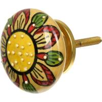 Керамическая ручка для мебели Blumen Haus Подсолнух ручная роспись, цвет разноцветный 66164