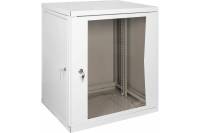 Настенный разборный шкаф КДДС 19", 12U, стеклянная дверь, 600x450, серый УТ000003577