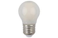 Филаментная лампа ЭРА FLED P45-9w-827-E27 frost, шар, матовая, 9 Вт, теплая, E27, 10/100/3600 Б0047024
