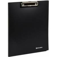 Папка-планшет BRAUBERG Стандарт А4 310x230 мм, с прижимом и крышкой, пластик, черная, 0,9 мм 221646