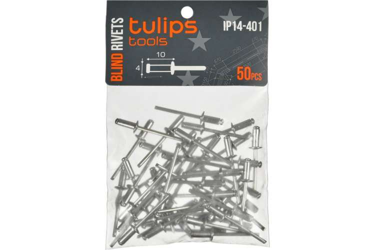Вытяжные заклепки Tulips tools 4.0х10 мм, 50 шт IP14-401