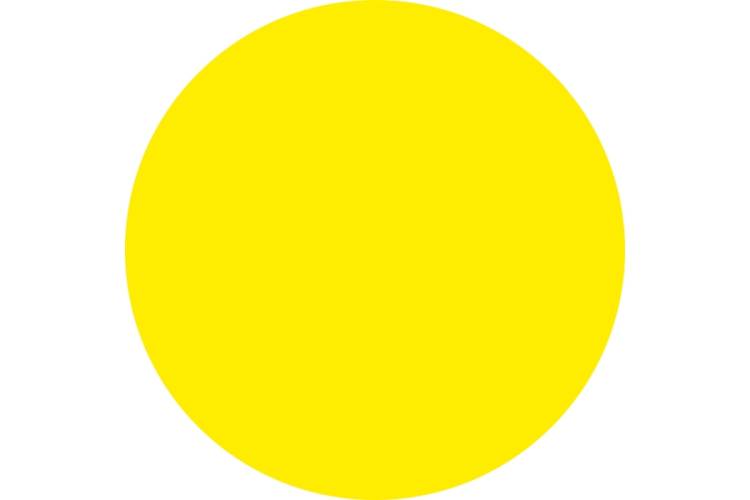 Наклейка-информационный знак REXANT Желтый круг, d - 150мм, 10шт 56-0014
