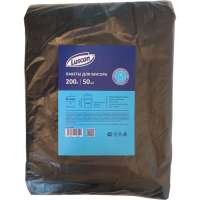 Мешки для мусора в упаковке (50 шт, 900х1300 мм, 200 л, 40 мкм, ПВД, черные) Luscan 1622055