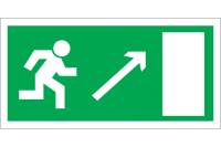 Знак Направление к эвакуационному выходу Стандарт Знак Е05 направо вверх, 100x200 мм, пленка ПП 00-00026276