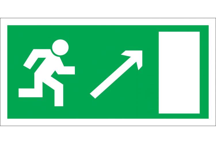 Знак Направление к эвакуационному выходу Стандарт Знак Е05 направо вверх, 100x200 мм, пленка ПП 00-00026276