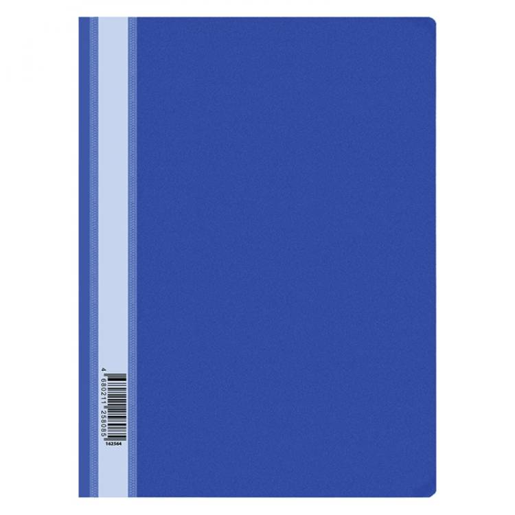 Пластиковая папка-скоросшиватель OfficeSpace А4, 160 мкм, синяя с прозрачным верхом 162564