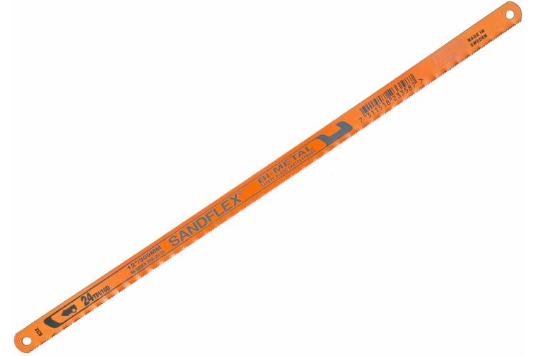 Биметаллическое полотно SANDFLEX (300x13x0.65 мм; 24 зуб/дюйм) для ручных ножовок BAHCO 3906-300-24-100