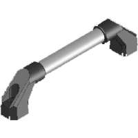 Ручка для шкафа ТРИЗАМ алюминий и пластик, L-200 мм H-55 мм РА02.200 TRZ0075