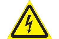 Знак "Опасность поражения электрическим током" Стандарт Знак W08 50 мм, пленка ПП блок по 8 шт 00-00035386