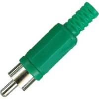 Разъем RCA штекер Pro Legend пластик на кабель, зеленый, PL2148