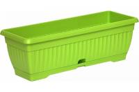 Балконный пластиковый ящик с поддоном Протэкт 50 см, 16.5 см, зеленый киви ЯБ-50 ЗК