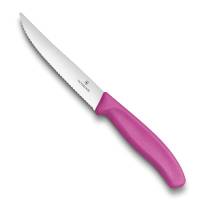 Нож для стейков и пиццы Victorinox Gourmet 12 см, волнистое, розовый, 6.7936.12L5