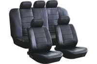 Чехлы для автомобильных сидений KRAFT FASHION универсальные, экокожа, черные KT 835620