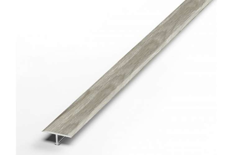 Порог прямой Т-образный алюминиевый ЛУКА (5 шт, 20 мм, 2,7 м, ламинирование, Дуб мелфорд грей) УТ000066149