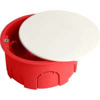 Монтажная коробка STEKKER EBX30-02-1-20-80 для полых стен, с пластиковыми зажимами, с крышкой, D80*40мм, IP20, красный (GE41025) 49006