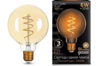 Лампа Gauss LED Filament G95 Flexible E27 6W Golden 360lm 2400К 105802007