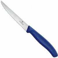 Нож для стейка и пиццы Victorinox 11 см, волнистое, синий 6.7232.20