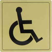 Информационная табличка Amig Для инвалидов алюминиевая позолоченная 100-140х140