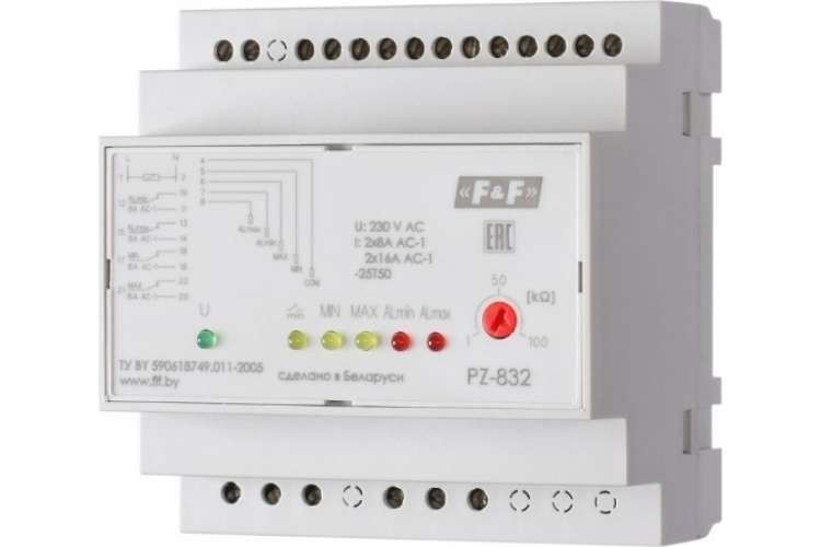 Четырехуровневое реле контроля уровня жидкости F&F PZ-832, EA08.001.005