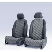 Автомобильные накидки из алькантары для передних сидений DuffCar серый комплект 22-2471-39