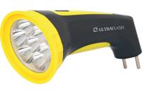 Аккумулятор фонарь Ultraflash LED3807M 220В, черный/желтый, 7 LED, 2 режима, SLA, пластик, коробка 12868