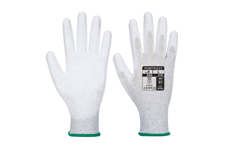 Астатические перчатки с ПУ покрытием ладони PORTWEST A199, размер XL A199GRRXL