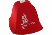 Колпак-шапка для бани Добропаровъ Russia, красная 1088555